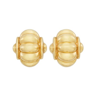 Lot 82 - Pair of Gold Dome Earclips