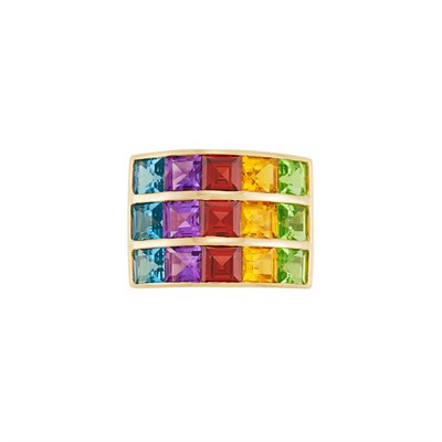 Lot 403 - Gold and Rainbow Colored Stone Ring