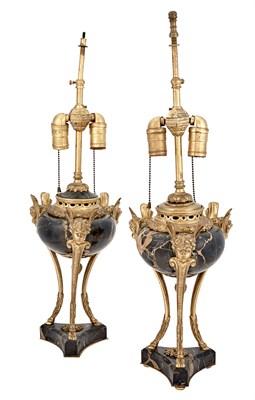 Lot 160 - Pair of Louis XVI Style Gilt-Bronze and Marble...
