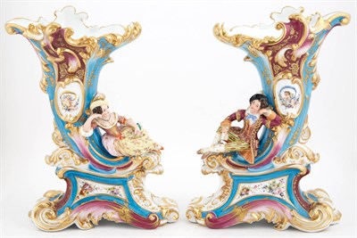 Lot 134 - Pair of French Jacob Petit Style Figural...