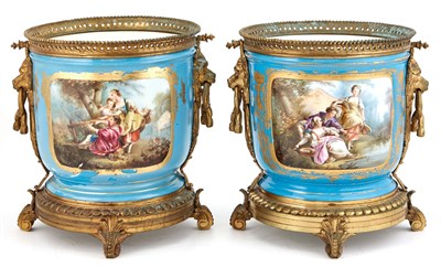 Lot 114 - Pair of Sèvres Style Gilt-Metal-Mounted...