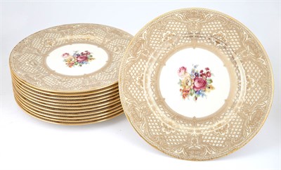 Lot 219 - Set of Twelve Lenox Gilt and Floral Decorated...
