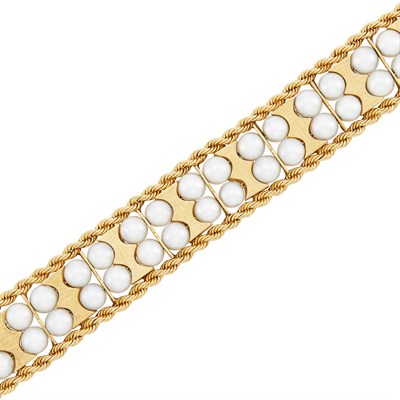 Lot 159 - Gold and Cultured Pearl Bracelet, Neiman Marcus
