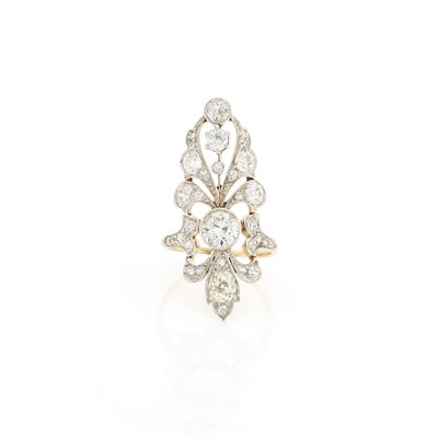 Lot 1237 - Edwardian Gold, Platinum and Diamond Ring