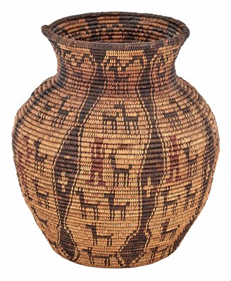Lot 395 - Apache Basketry Olla Circa 1900 Decorated with...
