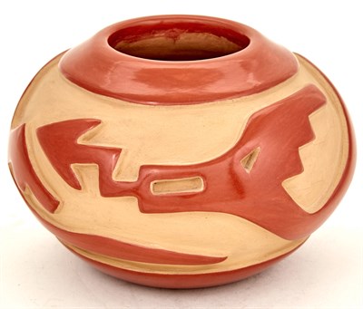 Lot 412 - Santa Clara Carved Ceramic Vessel Signed Belen...