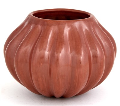 Lot 388 - Santa Clara Ceramic Vessel Of lobed form,...