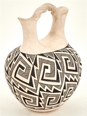 Lot 394 - Acoma Painted Ceramic Double-Spouted Vessel...