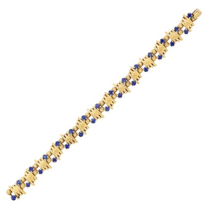 Lot 1485 - Gold and Sapphire Bracelet, Tiffany & Co.