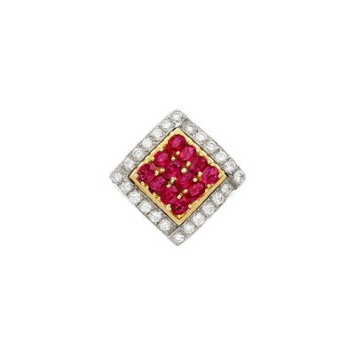 Lot 132 - Gold, Platinum, Ruby and Diamond Ring