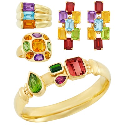 Lot 239 - Group of Gold and Gem-Set Jewelry