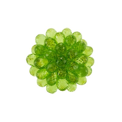 Lot 315 - Gold and Peridot Briolette Cluster Ring