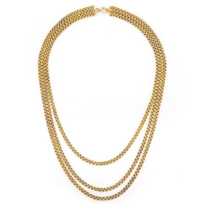 Lot 1996 - Triple Strand Gold Chain Necklace
