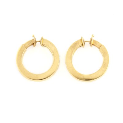Lot 1130 - Pair of Gold Hoop Earrings
