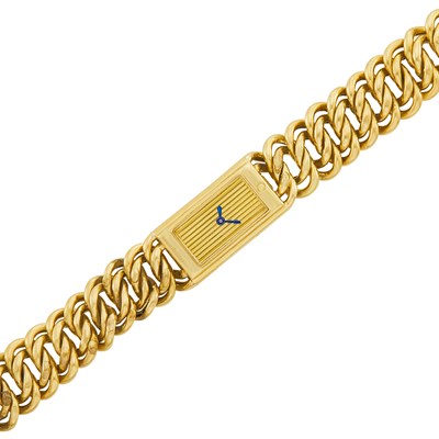 Lot 300 - Gold Link Wristwatch, Cartier