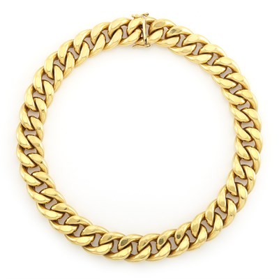 Lot 1164 - Gold Curb Link Necklace