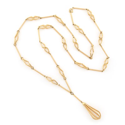 Lot 1463 - Gold Link Pendant-Necklace