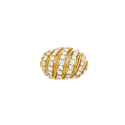 Lot 353 - Gold and Diamond Bombé Ring, Van Cleef & Arpels
