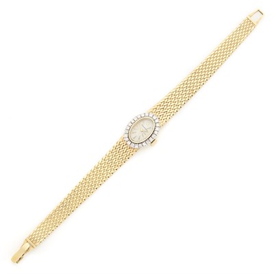 Lot 1929 - Gold and Diamond Wristwatch, Movado