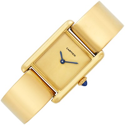 Lot 33 - Gold Bangle-Watch, Cartier