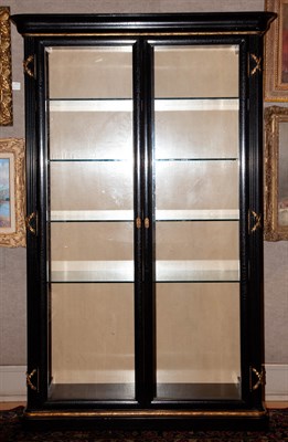 Lot 408 - Louis XVI Style Black-Painted and Parcel-Gilt...