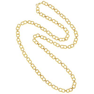Lot 377 - Long Gold Chain Necklace, Tiffany & Co.