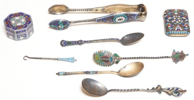 Lot 216 - Group of Eight Russian and Scandanavian Silver...