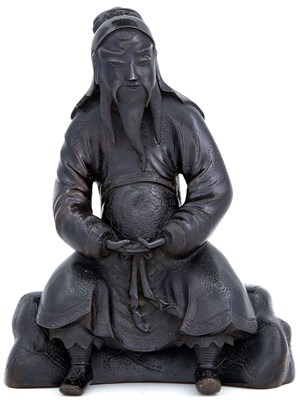 Lot 316 - Chinese Dark Patinated Bronze Figure of a...