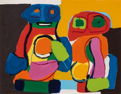 Lot 2034 - Karel Appel Dutch, 1921-2006 Two Figures, 1968...