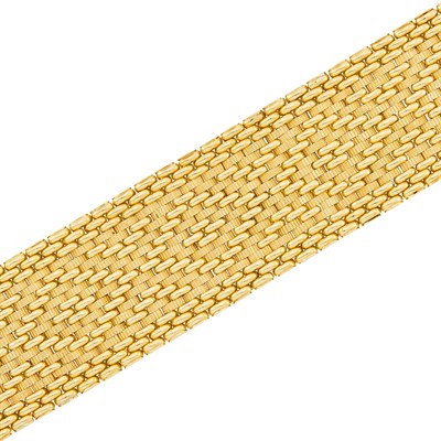 Lot 147 - Wide Gold Woven Bracelet