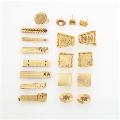 Lot 1377 - Group of Cufflinks and Tie Bars