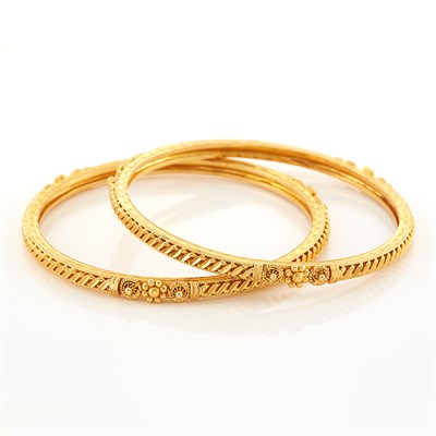 Lot 1145 - Two High Karat Gold Bracelets
