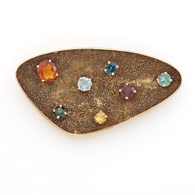 Lot 2053 - Gold and Gem-Set Brooch
