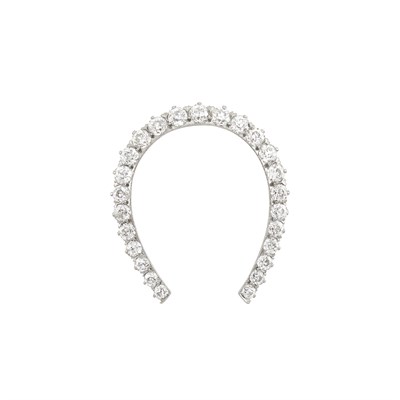 Lot 160 - Antique Platinum, Gold and Diamond Horseshoe Brooch