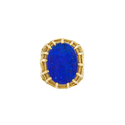 Lot 832 - Gold and Lapis Dome Ring, Henry Dunay