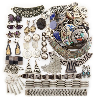 Lot 2125 - Group of Silver and Metal Jewelry
