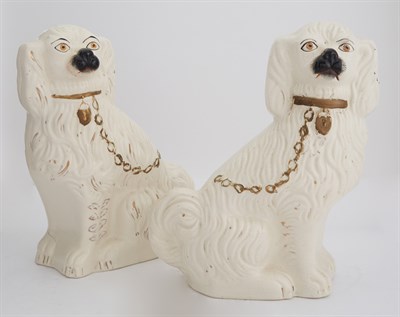 Lot 222 - Two Pairs of Staffordshire Pottery Figures of...