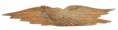 Lot 457 - Painted and Carved Wood Eagle with Shield...