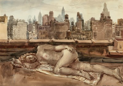Lot 99 - Reginald Marsh American, 1898-1954 Nude on a...