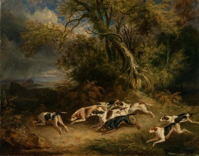 Lot 3 - William Webb British, 1780-1846 Running Hounds...
