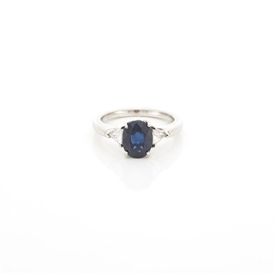 Lot 2036 - White Gold, Sapphire and Diamond Ring