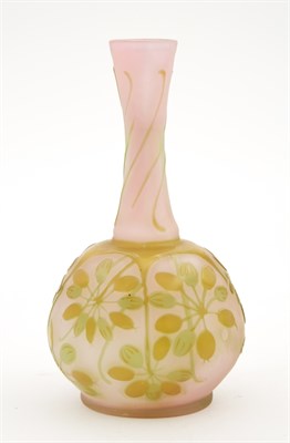 Lot 459 - Gallé Acid-Etched Floral Decorated Cameo Glass...