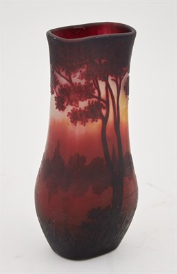 Lot 467 - Daum Frères Acid-Etched Cameo Glass Vase...