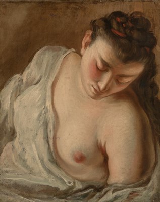 Lot 70 - French School 18th Century Sleeping Woman Oil...