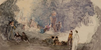 Lot 17 - Jean Beraud French, 1849-1935 Figures in a...