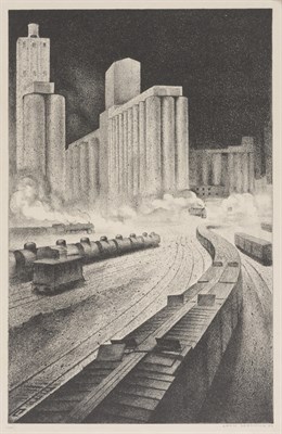 Lot 65 - Louis Lozowick (1892-1973) GRANARIES TO...