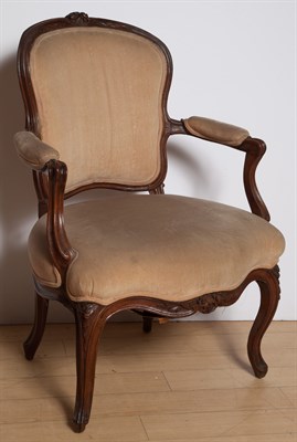 Lot 209 - Louis XV Walnut Armchair Height 36 inches,...