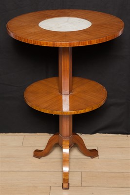 Lot 240 - Directoire Style Tulipwood and Marble-Inset...