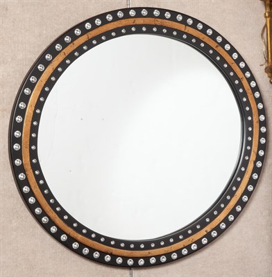 Lot 170 - Irish Style 'Jewel'-Mounted Ebonized Oval...