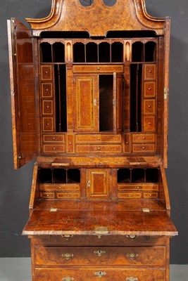 Lot 374 - George II Inlaid Figured and Burr Walnut...